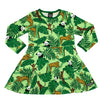 Villervalla | Jungle Leaf Green Long Sleeve Dress
