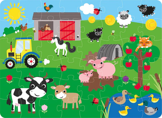 Puzzle Pouch | 48 Pieces | Farmyard Friends