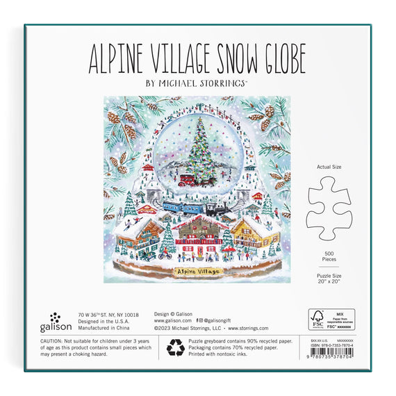 Alpine Village Snow Globe | 500 Piece Foil Puzzle