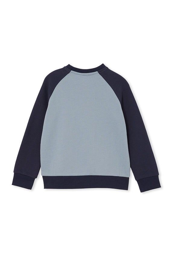 Milky | Navy and Cloud Panel Sweatshirt | Sizes 2-7