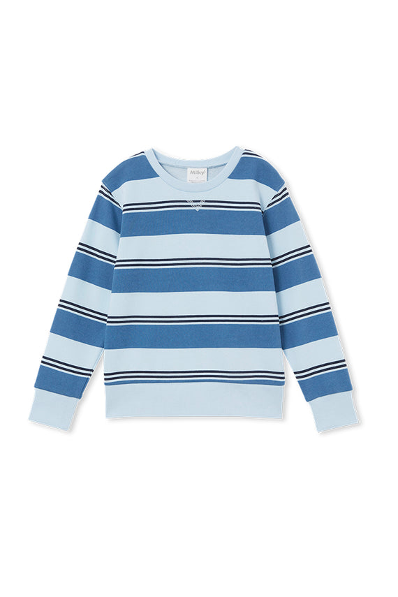 Milky | Blue Stripe Sweatshirt | Sizes 2-7