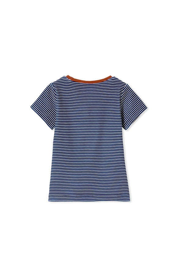 Milky | Navy Mini Stripe T-Shirt | Sizes 2-7