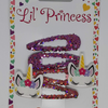 Lil' Princess | Unicorn Hair Clips | Pink