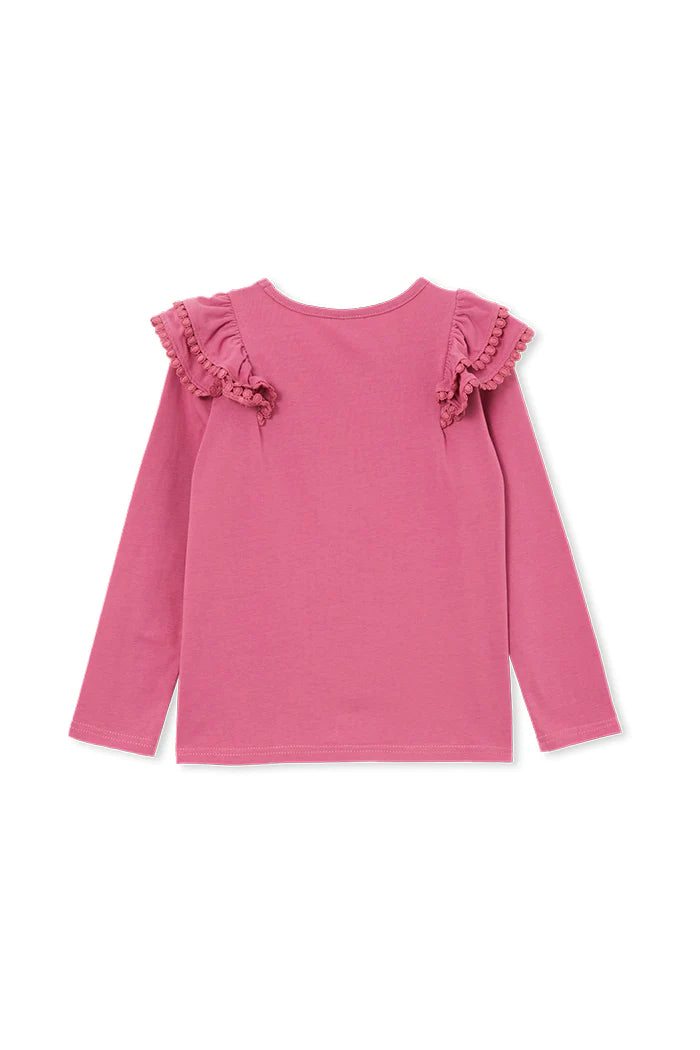 Milky | Mulberry Frill Long Sleeve T-Shirt | Sizes 8-12
