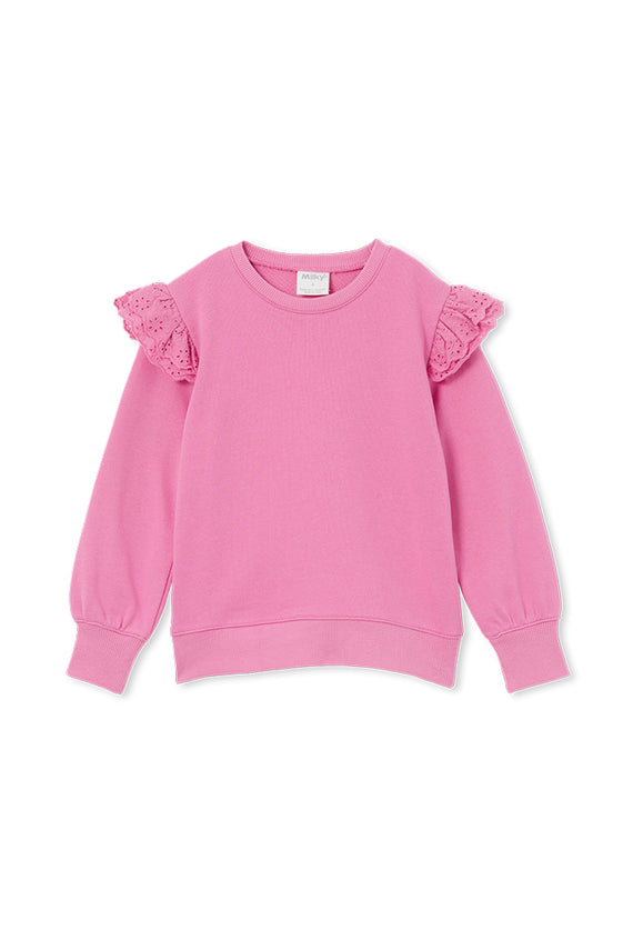 Milky | Pink Frill Sweatshirt | Sizes 2-7