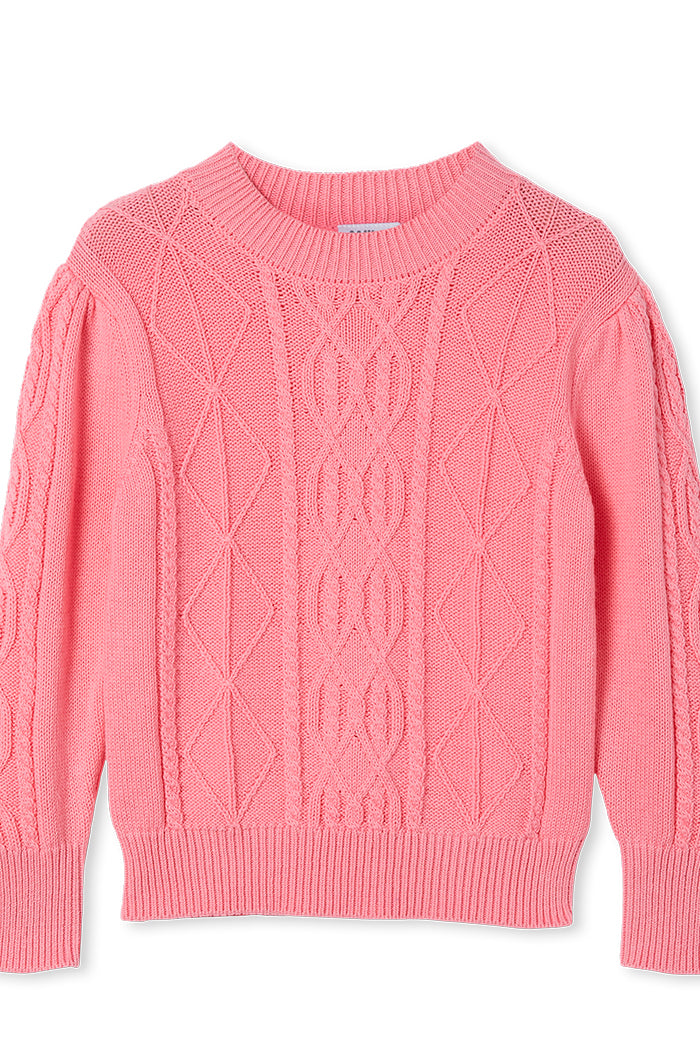 Milky | Pink Cable Knit Jumper | Sizes 2-7