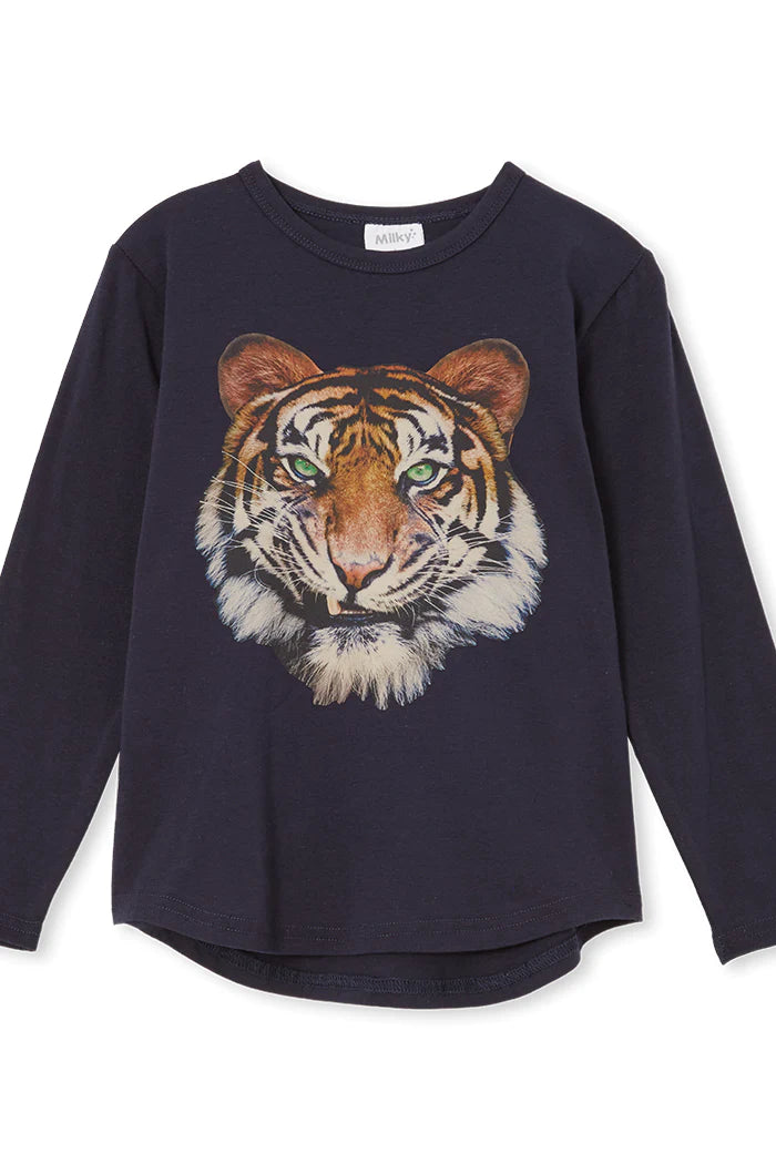 Milky | Tiger Long Sleeve T-Shirt | Sizes 8-12