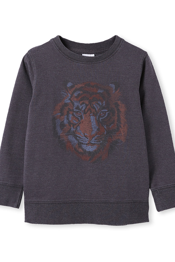 Milky | Charcoal Tiger Sweatshirt | Sizes 8-12