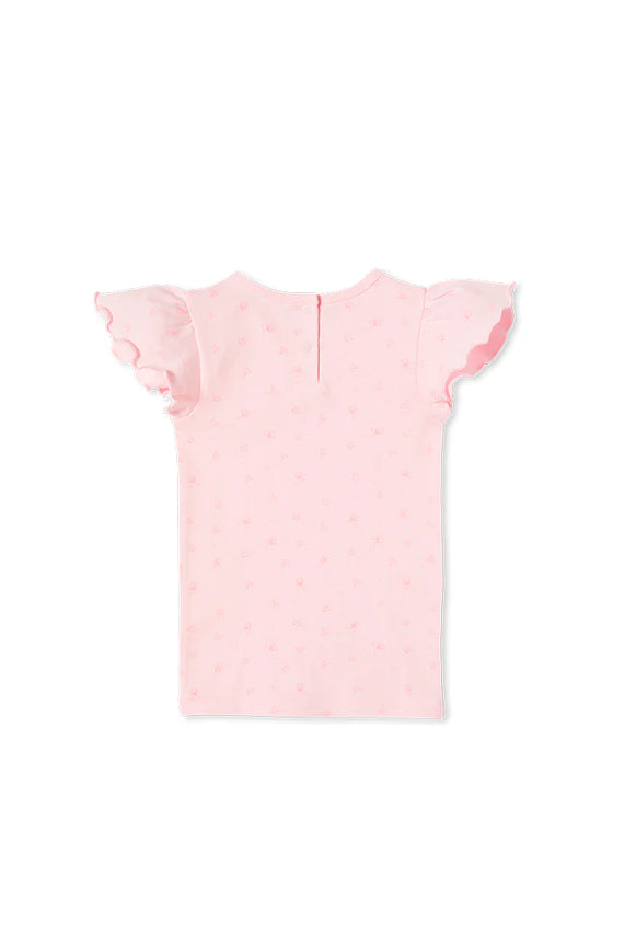 Milky | Rosebud Rib T-Shirt | Sizes 2-7