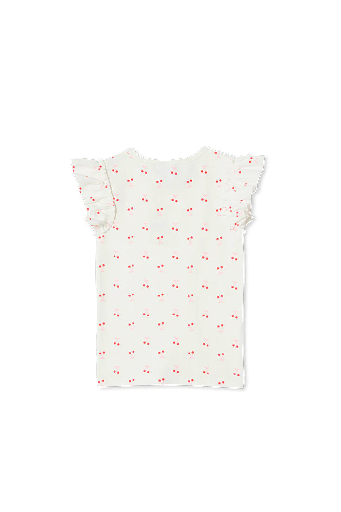 Milky | Cherry Rib T-Shirt | Sizes 8-12