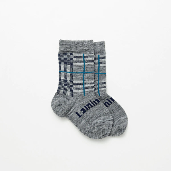 Lamington Crew Length Merino Wool Socks Woman - Lake (Deep Lake Blue with  Black Dots)