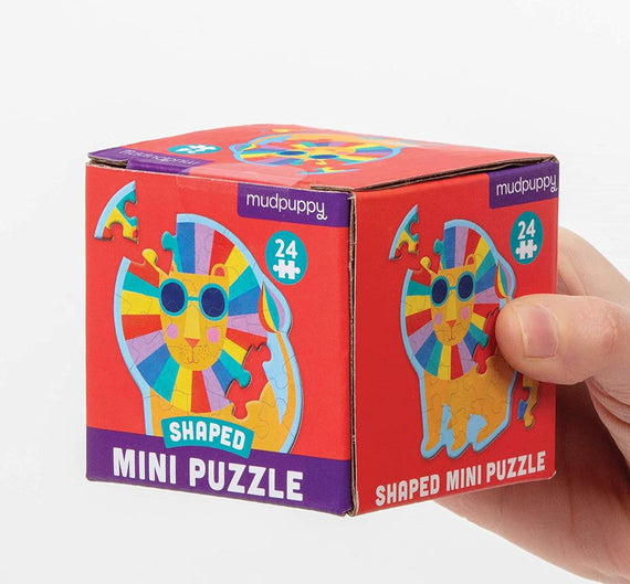 Mudpuppy | Mini Shaped Puzzle | Rainbow Lion Puzzle
