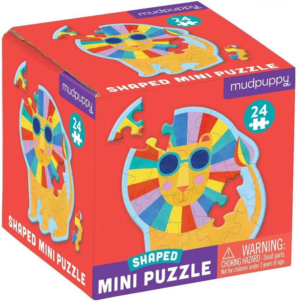 Mudpuppy | Mini Shaped Puzzle | Rainbow Lion Puzzle