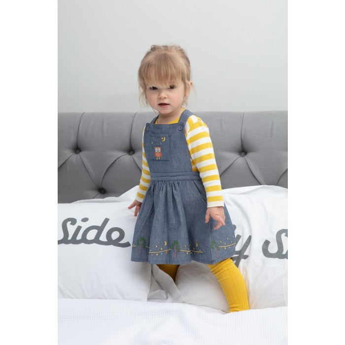 Piccalilly | Owl Chambray Pinafore Dress